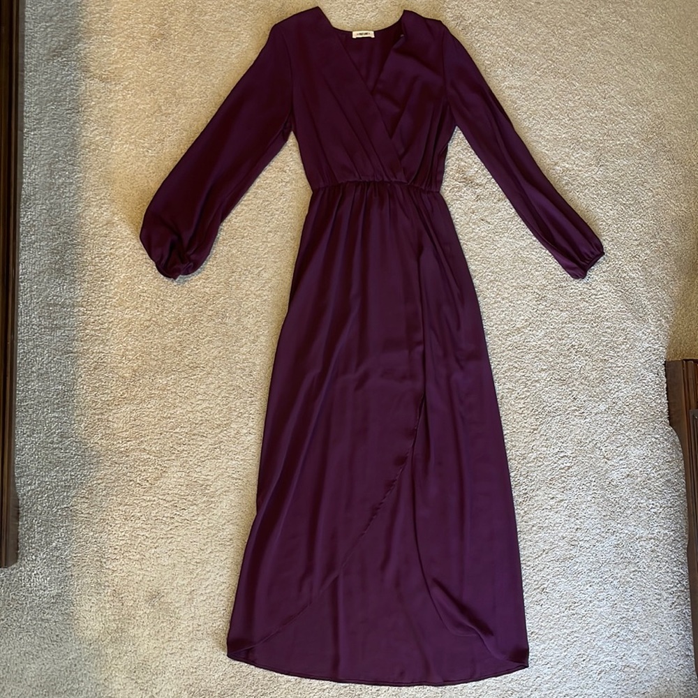 High-low dark purple dress